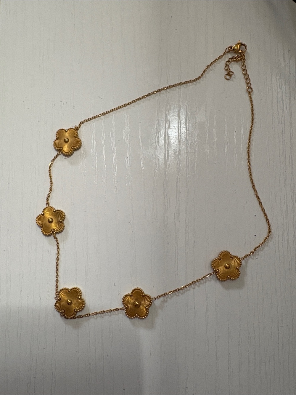 Van Cleef & Arpels Gold Alhambra Five-Motif Necklace